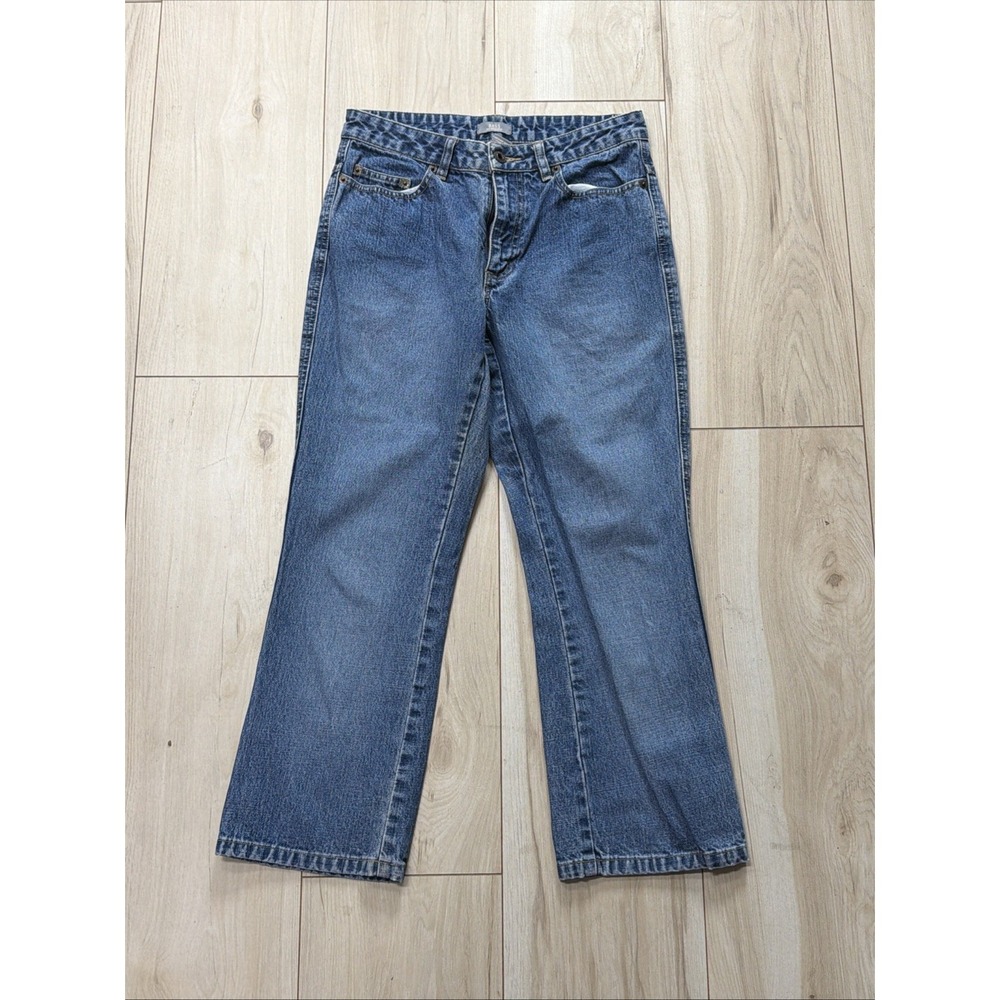 GH Bass Mid Rise Cropped Blue Jeans Straight Leg Size 2 100% Cotton